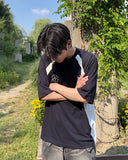 Block overfit short sleeve tee