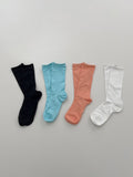 [Basic] Cool Ribbed Silket Long Socks