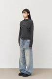 Mint Brushed Wide Denim