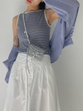 Stripe Boatneck Ribbed Sleeveless