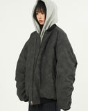 Leather shirring over MA-1 jumper