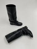 Shirring Fold Layered Long Boots