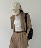 Biche No Collar Half Overfit Jacket
