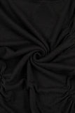 Part shirring wide-neck crop long sleeve