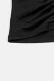 Mabel halter V-neck shirring long sleeve