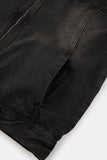 Smoke washed denim hooded jumper