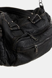 Old vintage multi-pocket leather bag