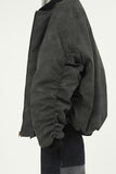 Leather shirring over MA-1 jumper