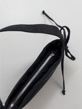 [Shoulder/Cross] Ribbon two-way nylon half-moon bag