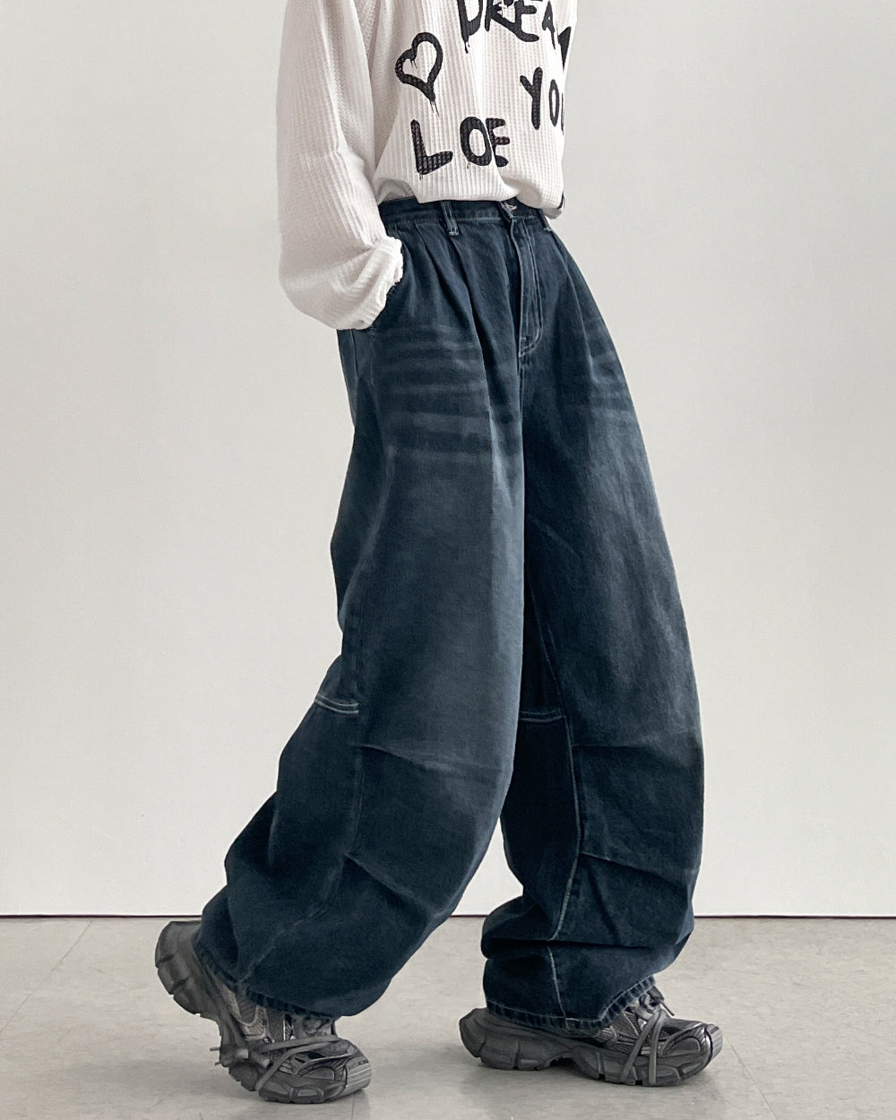 【YOURNUS】City Carpenter Balloon Denim Pants 