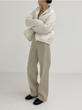 Pigmented Cotton Long Wide Pants