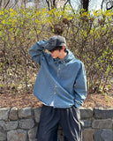 Linf hooded denim shirt