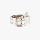 Double line hole eyelet leather belt