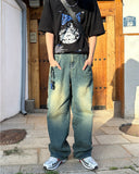 Keep patch denim pants