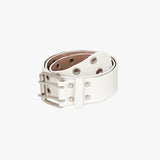 Double line hole eyelet leather belt