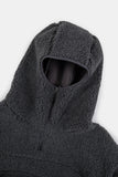 Warm fleece over anorak hoodie