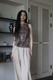 Pleated ST linen cotton pants