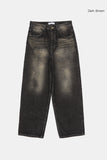 Dust oil washed denim pants