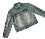 Side zipper cropped trucker