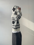 Argyle Hooded Knit