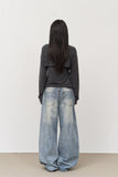 Mint Brushed Wide Denim