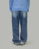 Legacy one-tuck wide denim pants