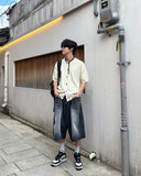 Scented Black Washed Bermuda Pants