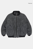 Leather shirring over MA-1 jumper
