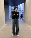 Os punching see-through knit