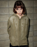 DAGGER MESH HOOD ZIP UP KNIT