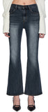 Dirt washing flared jeans