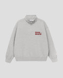 No.015 RED FONT QUARTER-ZIP SWEATSHIRT