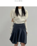 Unbalanced Frill Midi Skirt