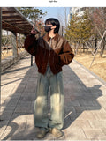 Interior One-Tuck Wide Denim Pants