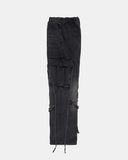 Heart star patched cargo denim pants