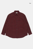 Wool fleece over gingham check shirt