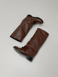 Shirring Fold Layered Long Boots