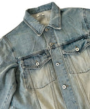 Side zipper cropped trucker
