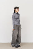 (W) Iron High Button Top