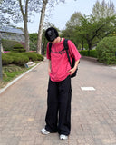 Navel button balloon pants