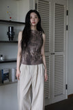 Pleated ST linen cotton pants