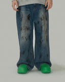 Grunge wide denim pants