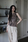 Pleated ST linen cotton pants