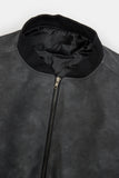 Leather shirring over MA-1 jumper