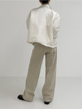 Pigmented Cotton Long Wide Pants