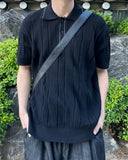 Leoun openwork short sleeve knit