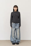 Mint Brushed Wide Denim