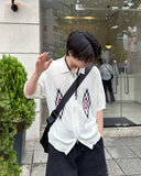 Potem collar short sleeve cardigan
