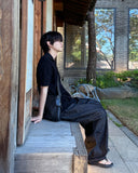 Leoun openwork short sleeve knit