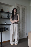 Pleated ST linen cotton pants